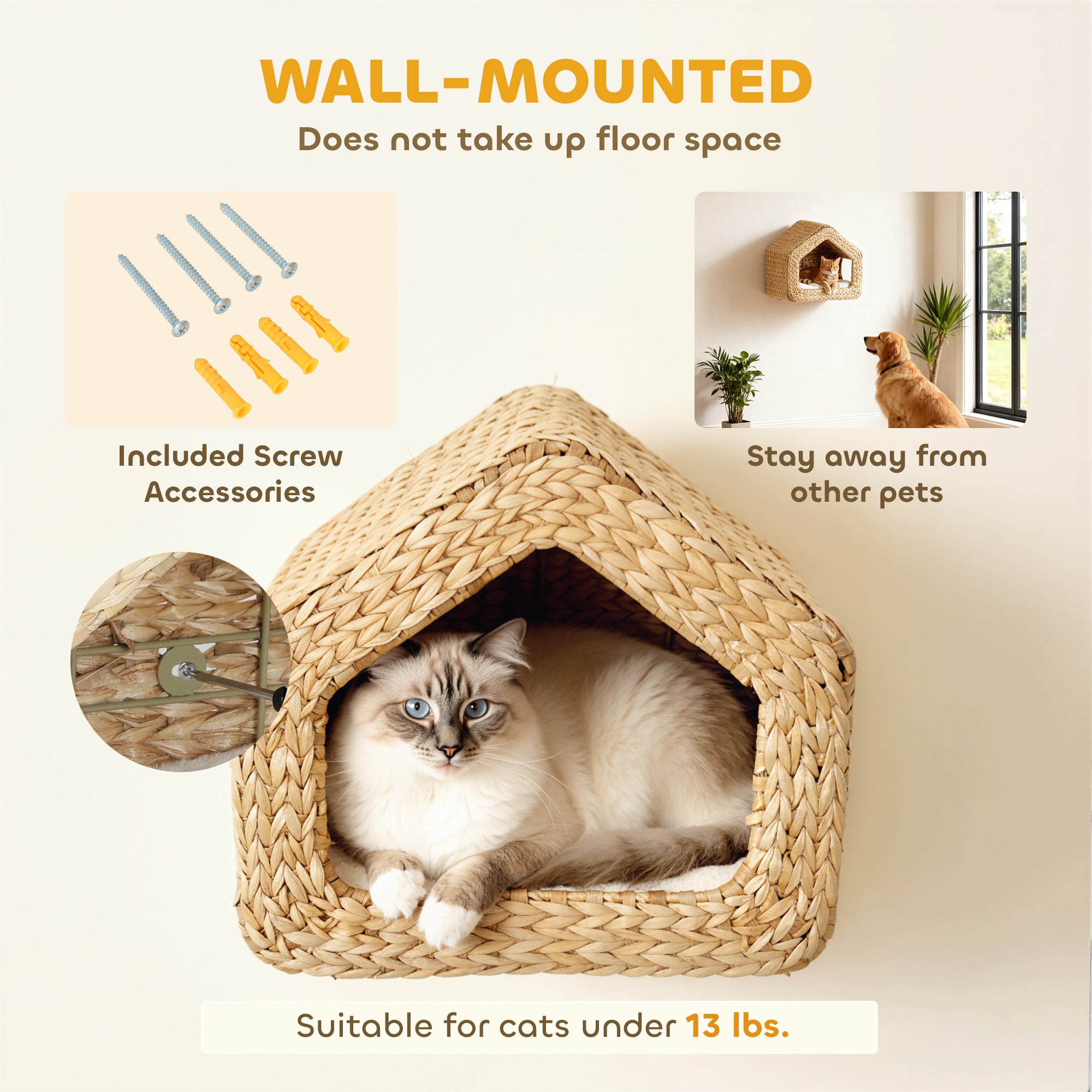 PawHut Wall Mounted Cat House