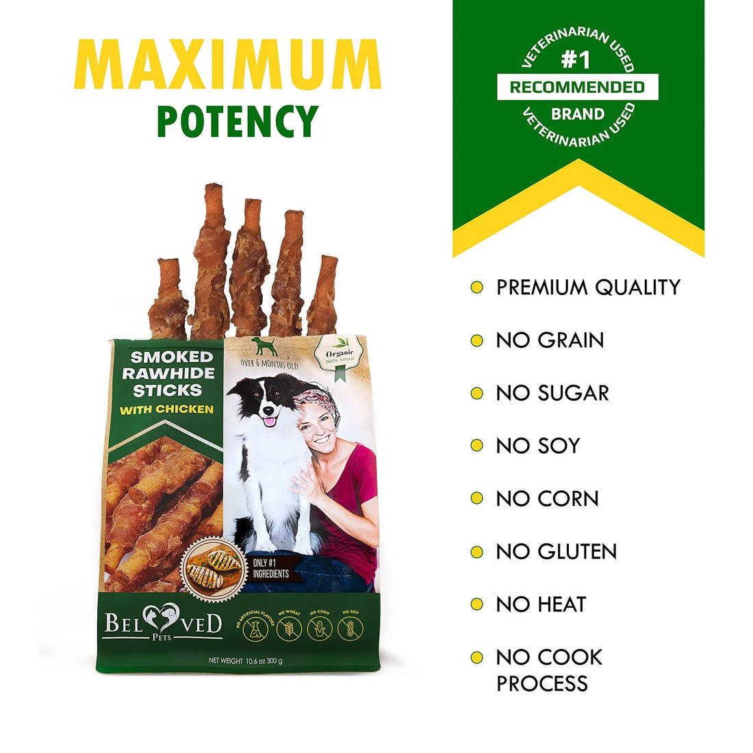 Smoked Rawhide Sticks with Chicken