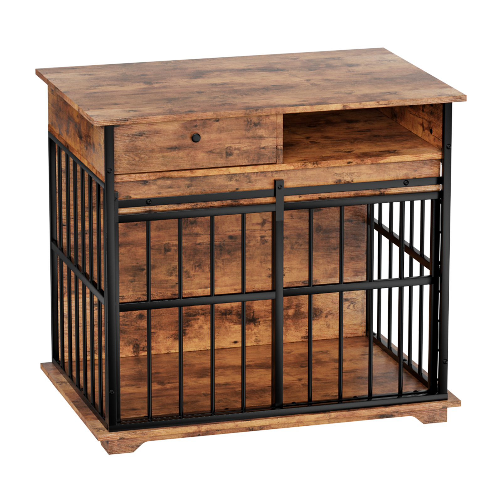 Walnut Wooden Dog Crate Furniture