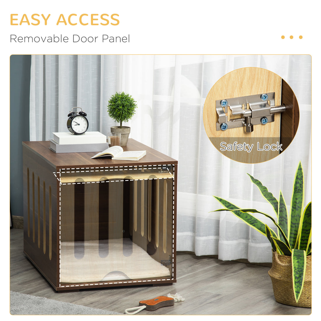 Dog Crate End Table and Cozy Bed