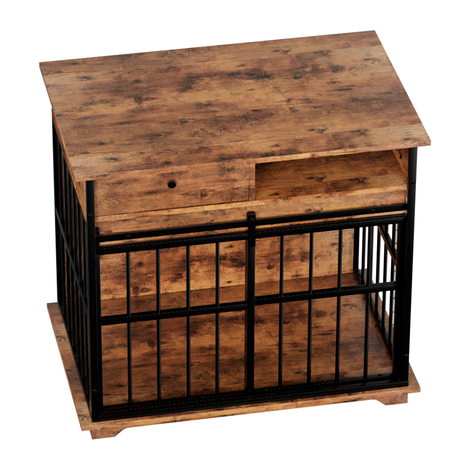 Walnut Wooden Dog Crate Furniture
