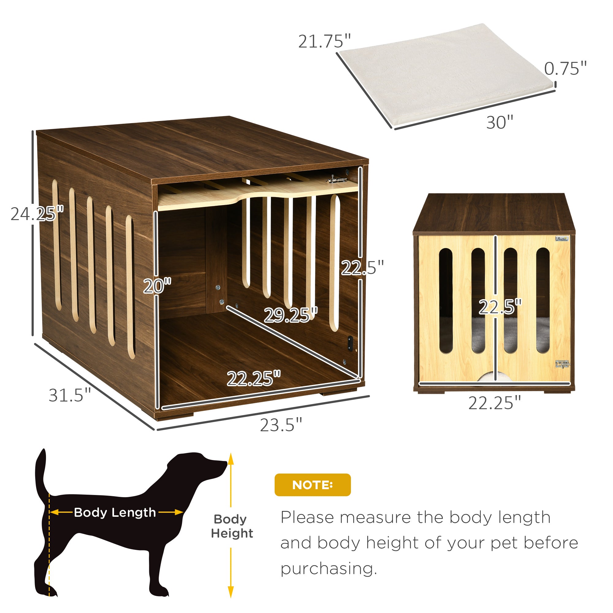 Dog Crate End Table and Cozy Bed