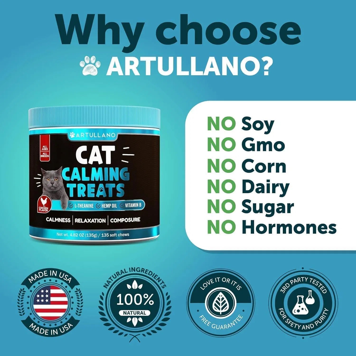 Calming Hemp Cat Treats for Stress & Anxiety Relief