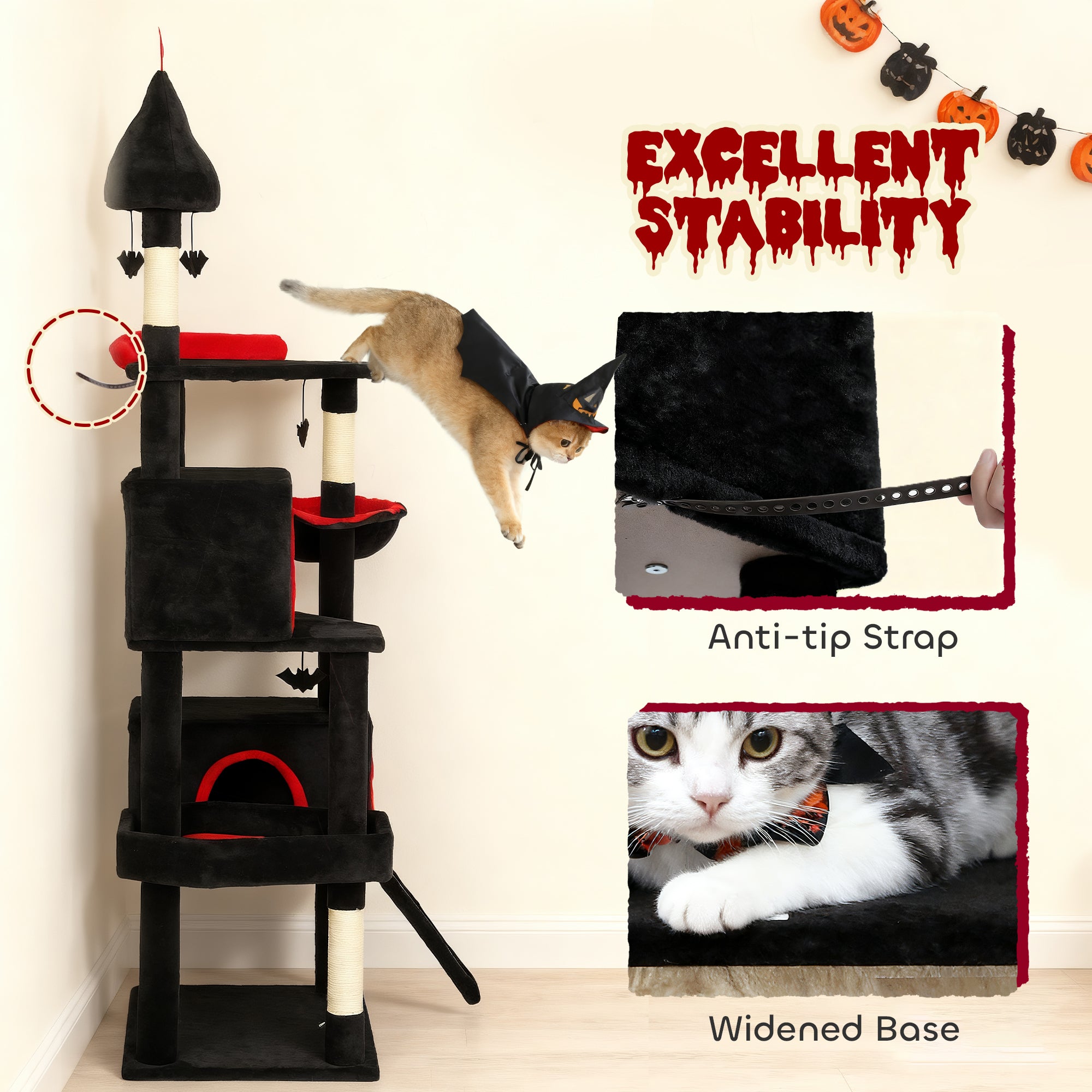 Gothic Cat Tree with Coffin Bed