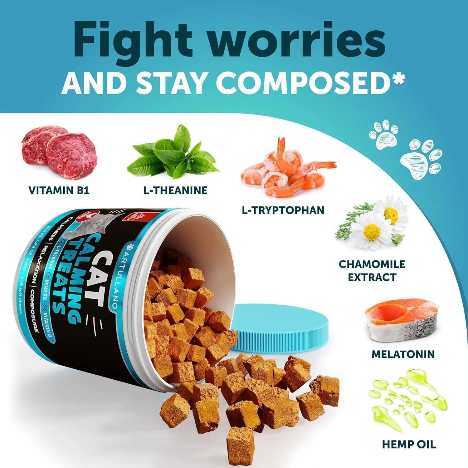 Calming Hemp Cat Treats for Stress & Anxiety Relief