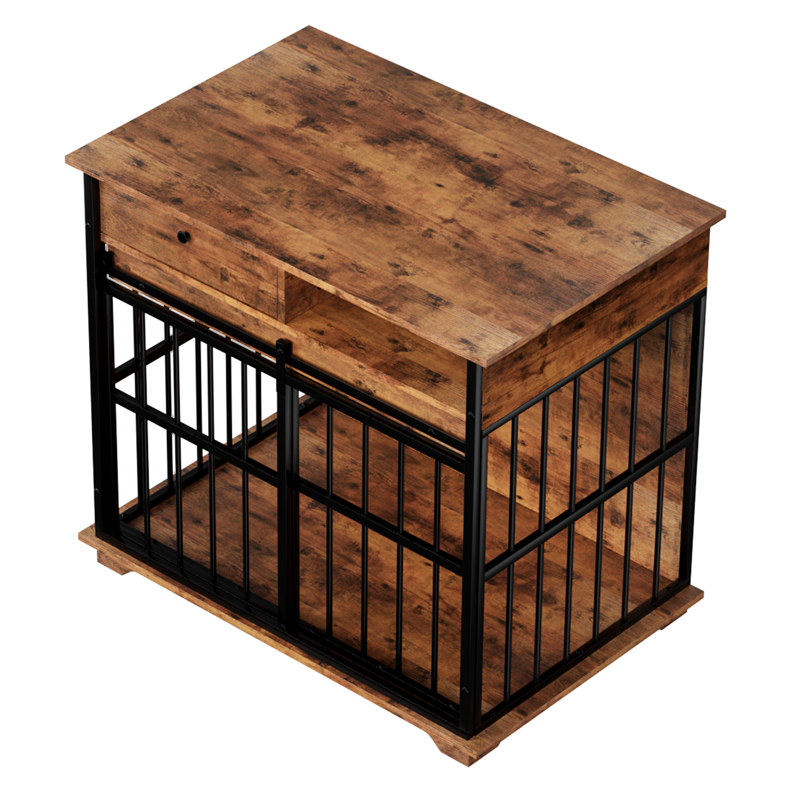 Walnut Wooden Dog Crate Furniture