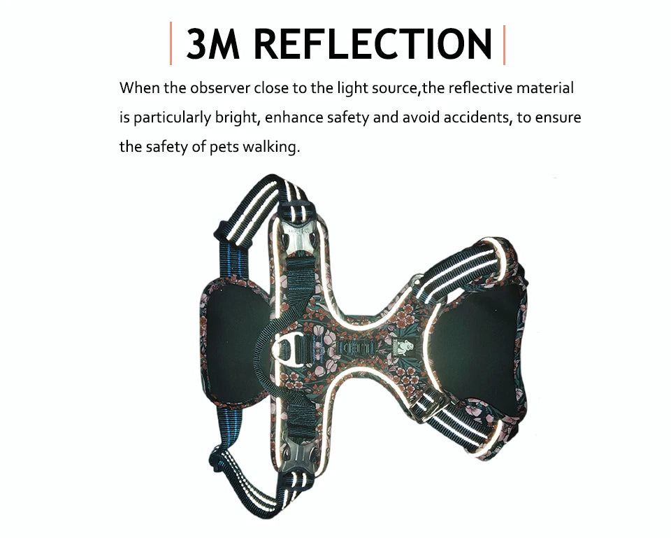 Truelove Reflective Floral Dog Harness
