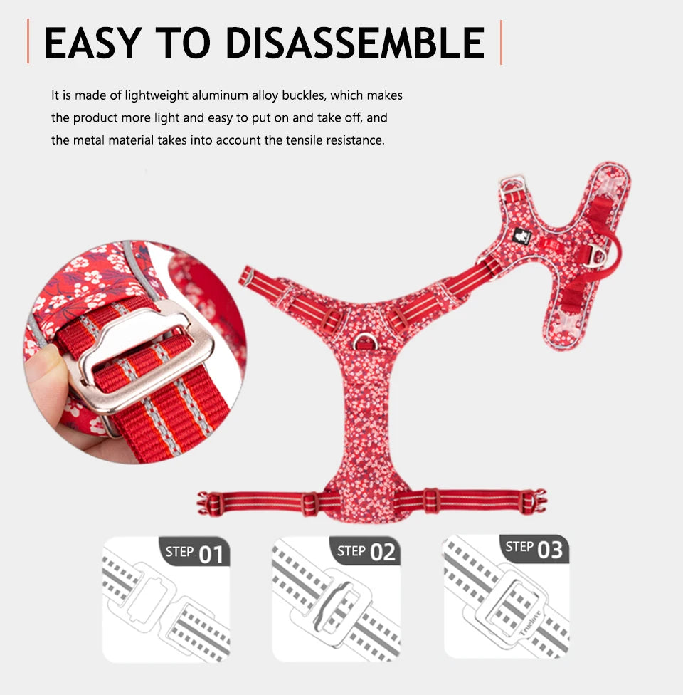 Truelove Reflective Floral Dog Harness