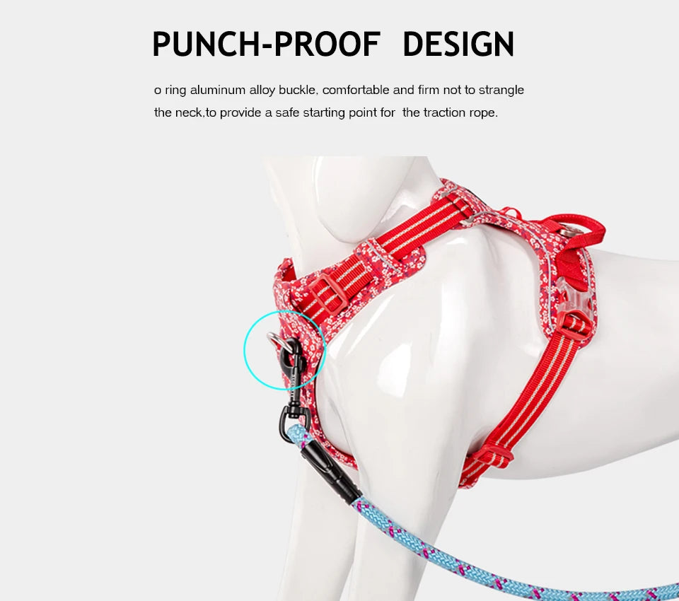 Truelove Reflective Floral Dog Harness