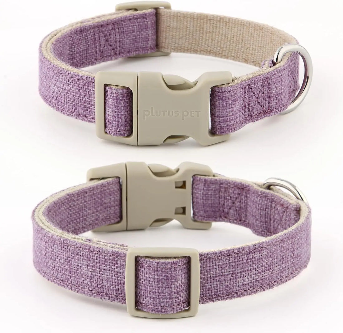 Soft Cotton Hemp Dog Collar & Leash Set