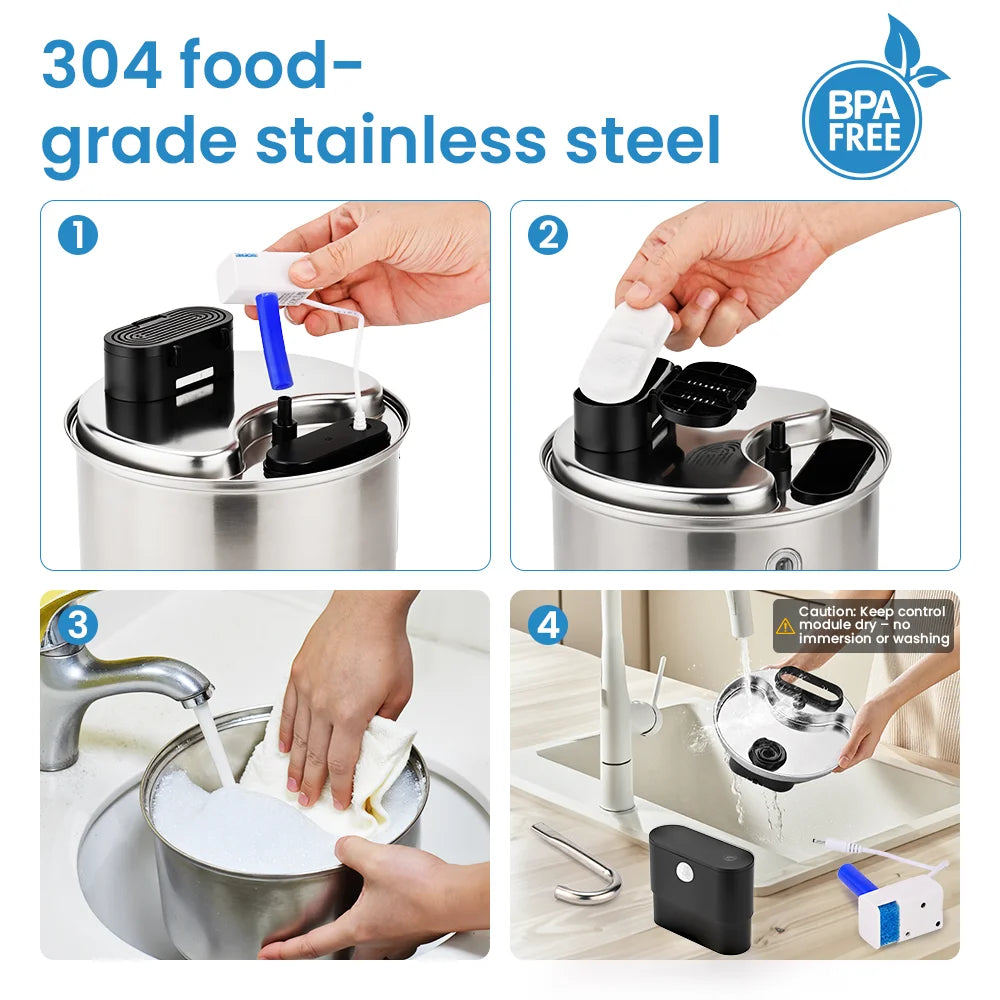 Stainless Steel Wireless Cat Water Fountain