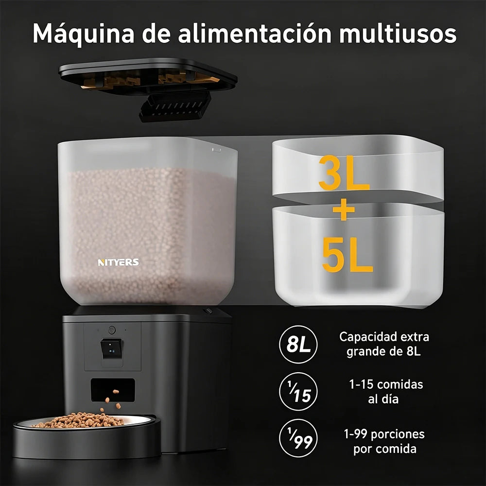 Nityers Auto Cat Feeder with 1080P Camera