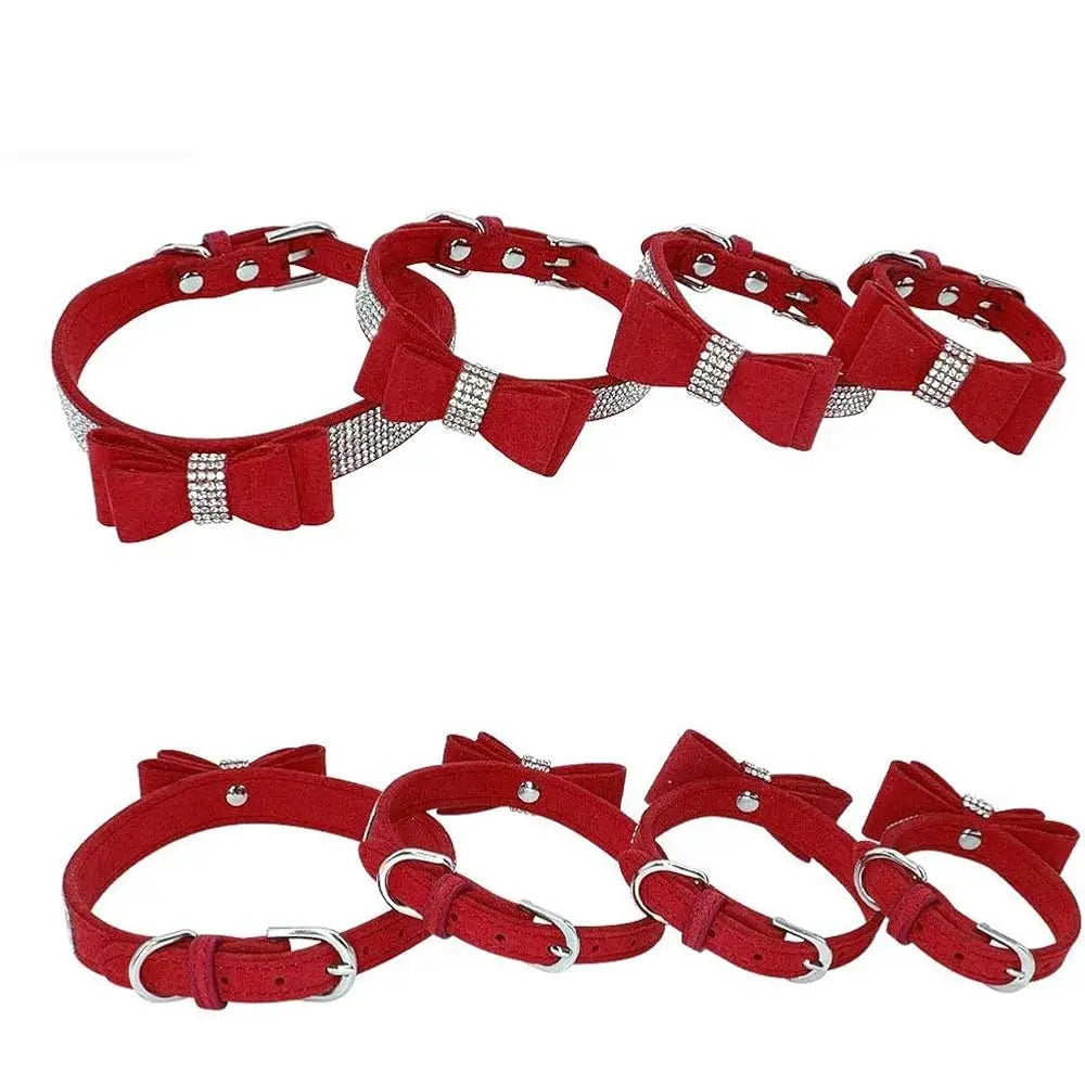 Dazzling Rhinestone Dog & Cat Collar & Leash Set