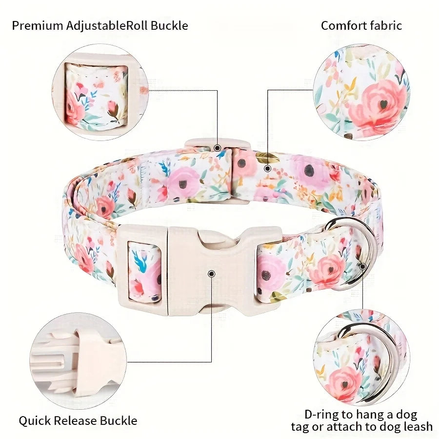 Stylish Floral Dog Collar