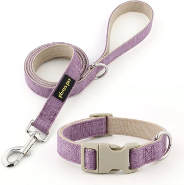 Soft Cotton Hemp Dog Collar & Leash Set
