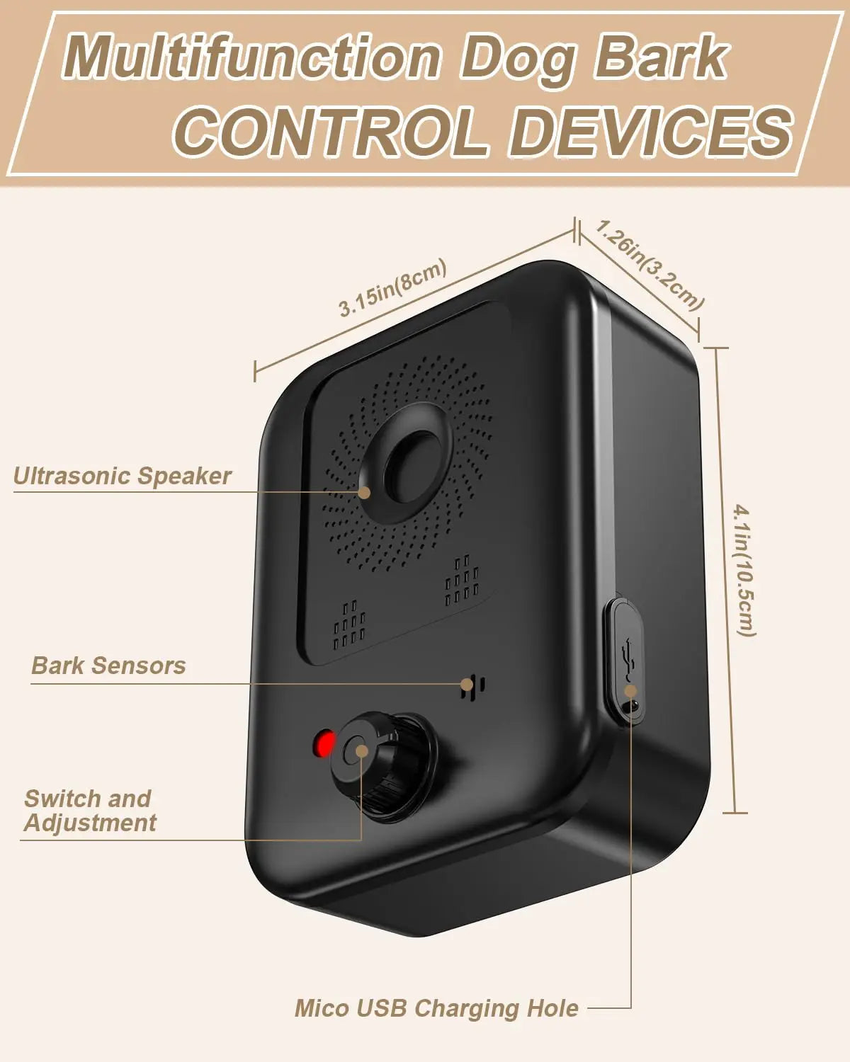 Humane Ultrasonic Dog Bark Control