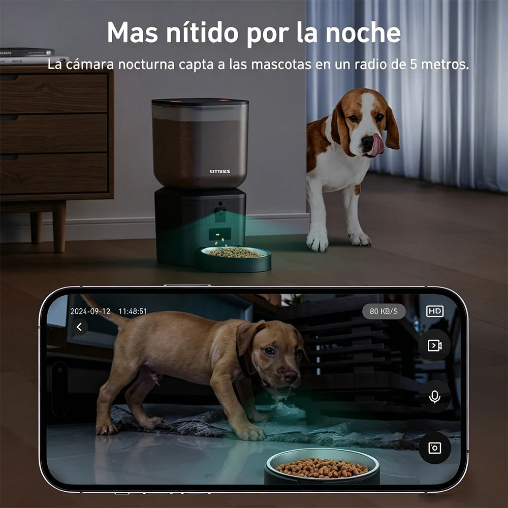 Nityers Auto Cat Feeder with 1080P Camera