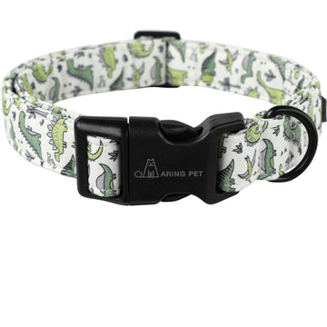 Adjustable Cotton Dinosaur Dog Collar