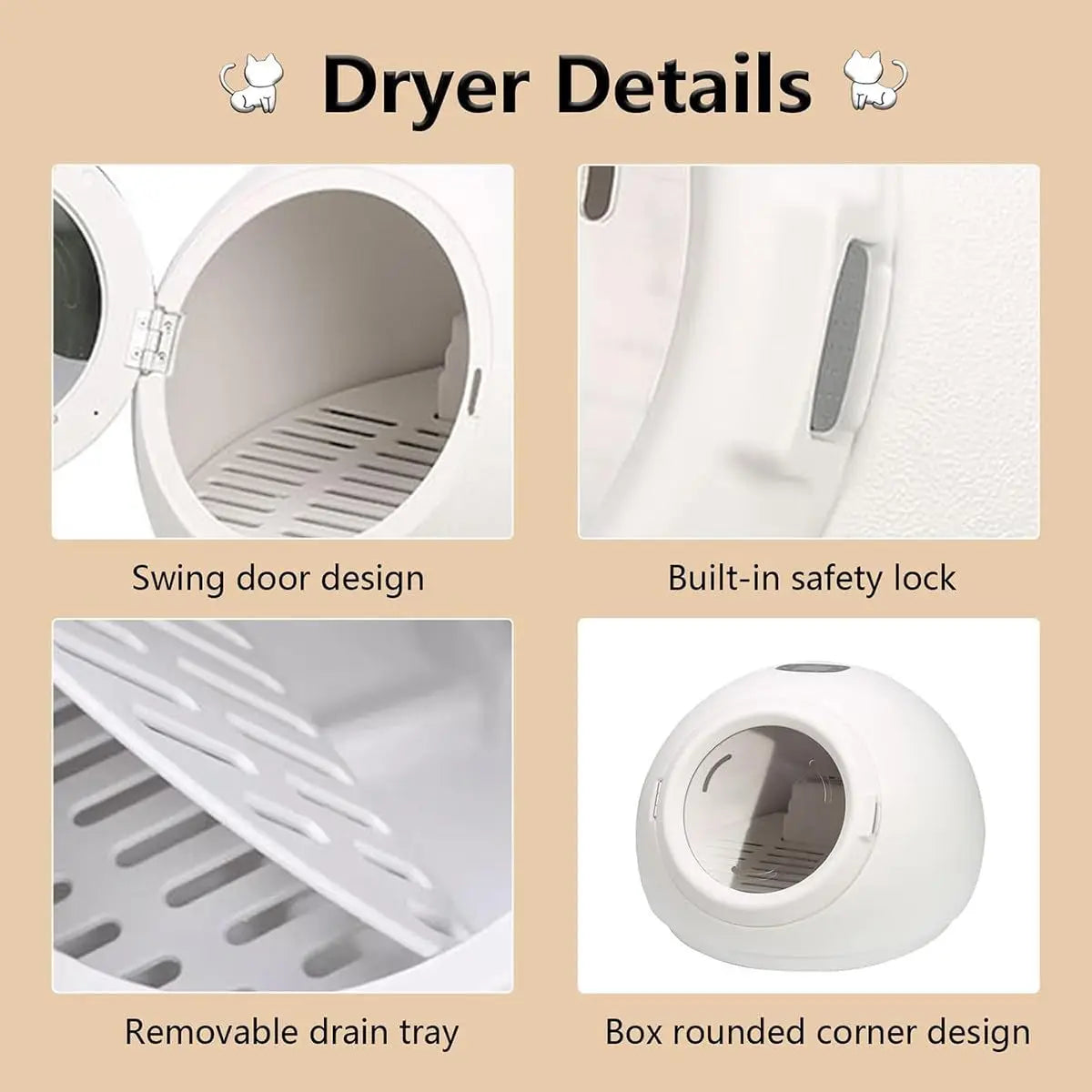 Ultra-Quiet Auto Pet Dryer Box for Cats & Small Dogs