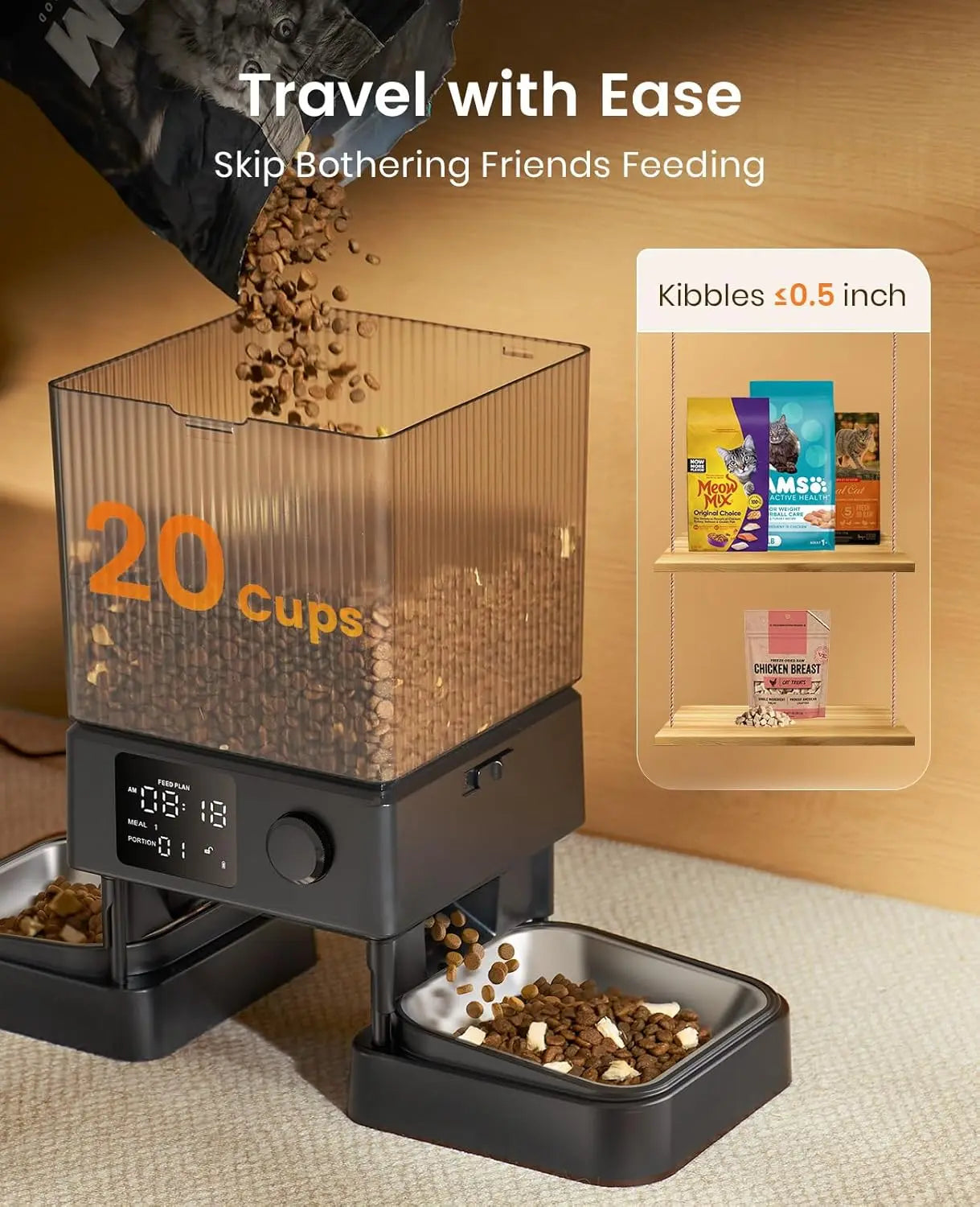 Automatic Cat Feeder for 2 Cats