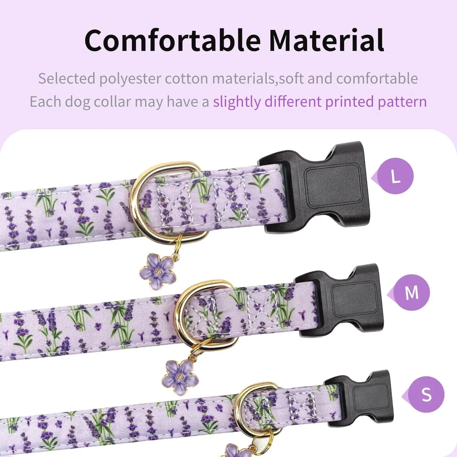 Personalized Purple Lavender Dog Collar