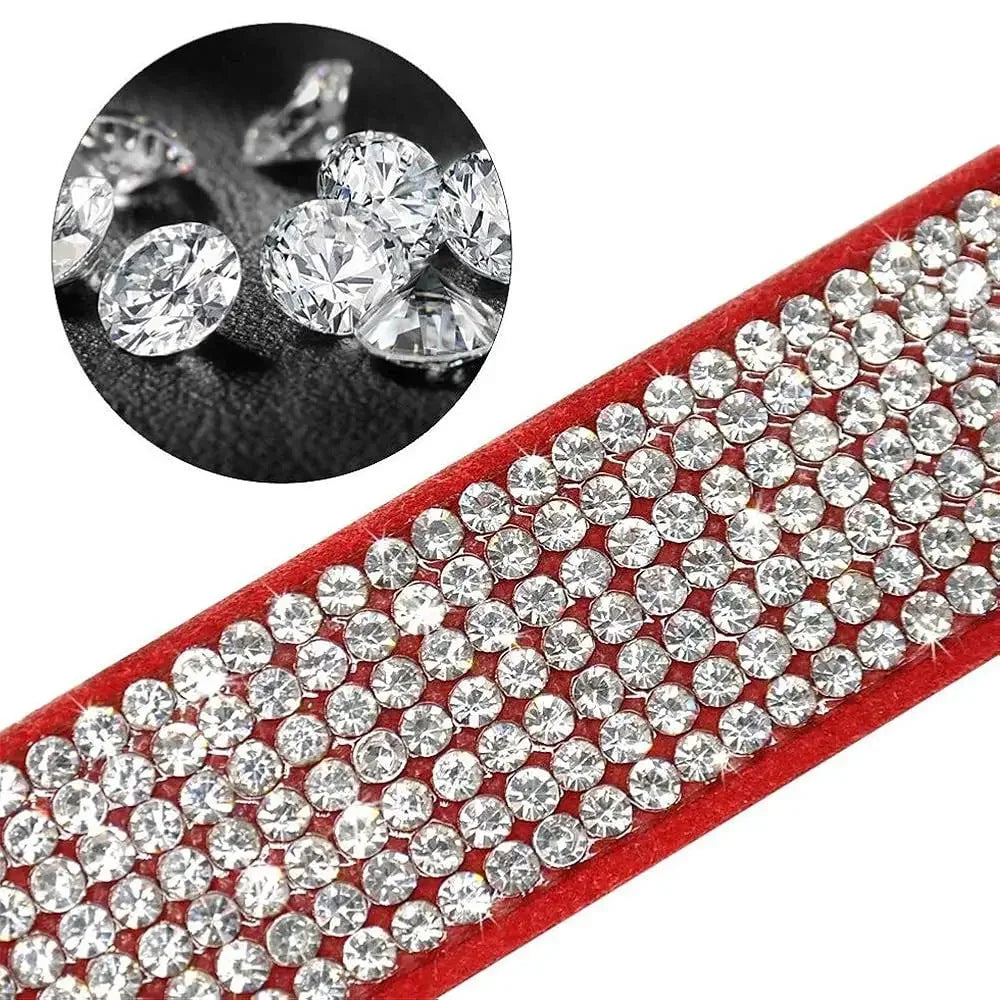 Dazzling Rhinestone Dog & Cat Collar & Leash Set