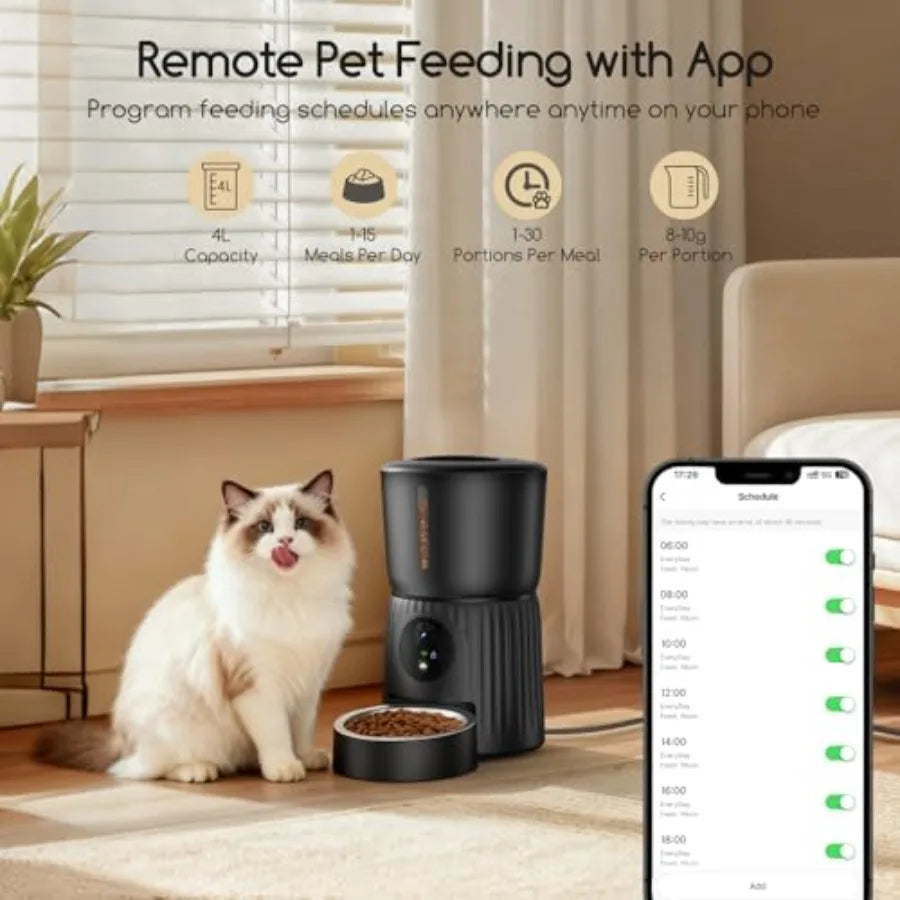 Automatic Cat Feeder with 1080P Camera