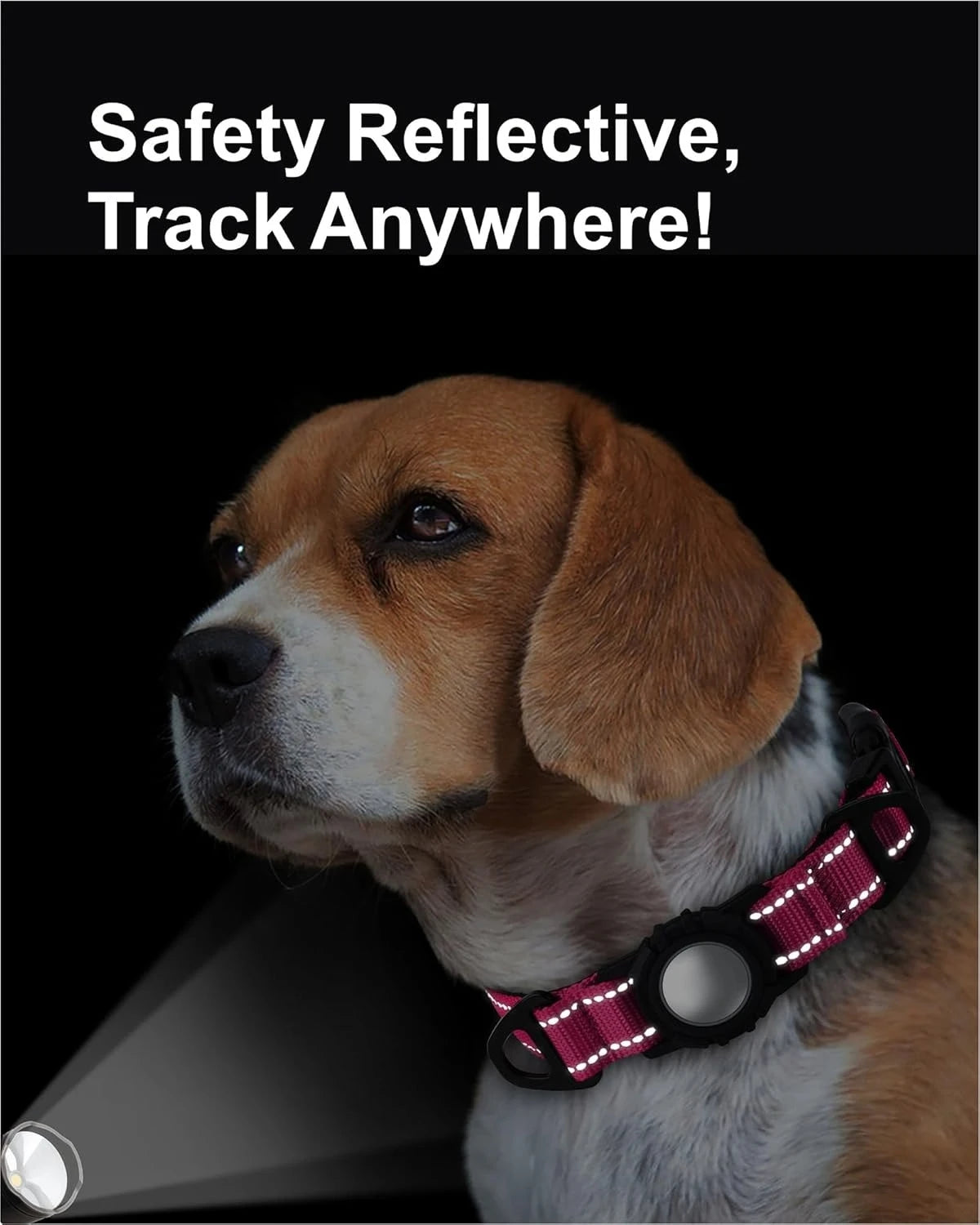 Waterproof Hot Pink Airtag Dog Collar