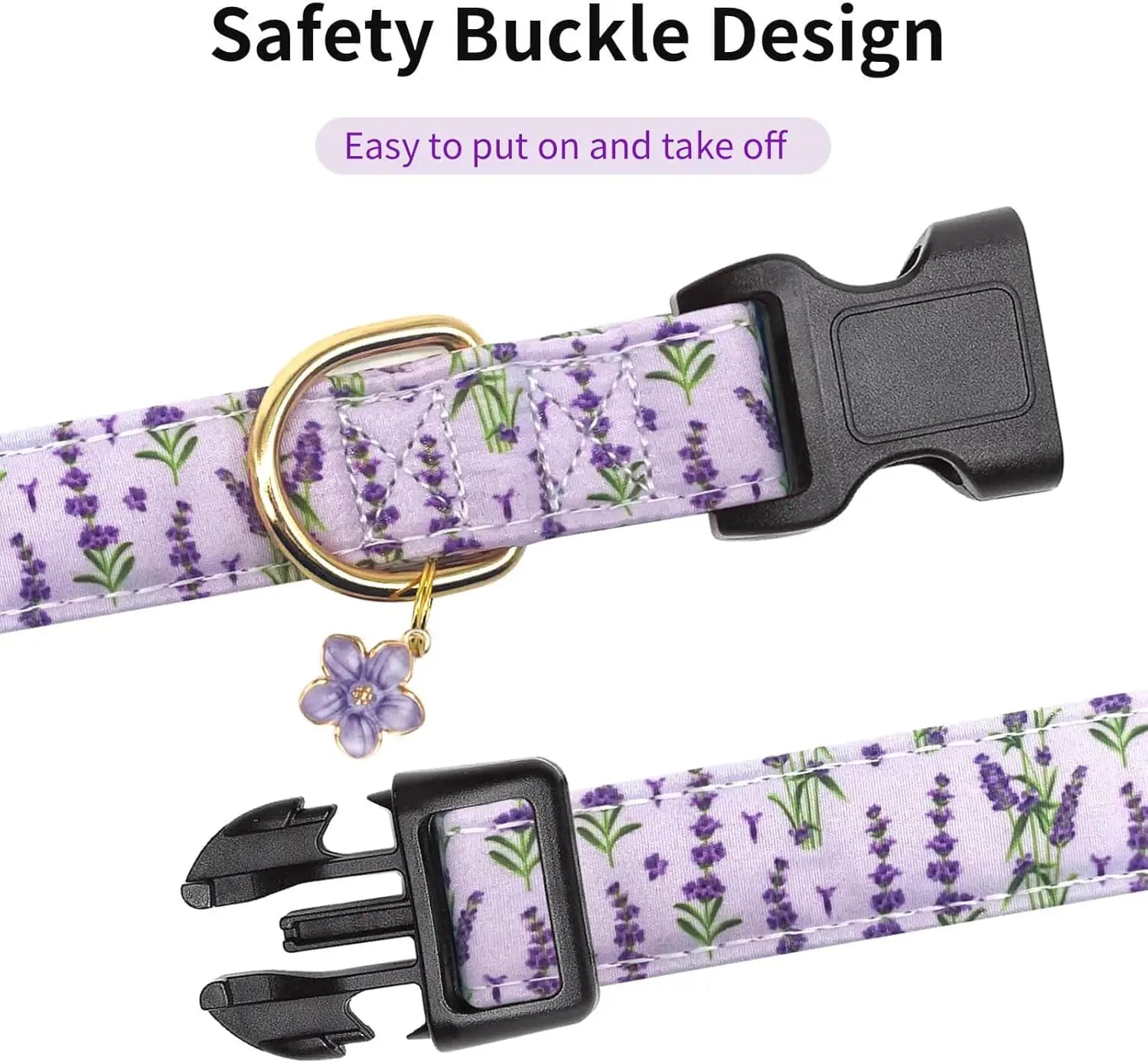 Personalized Purple Lavender Dog Collar