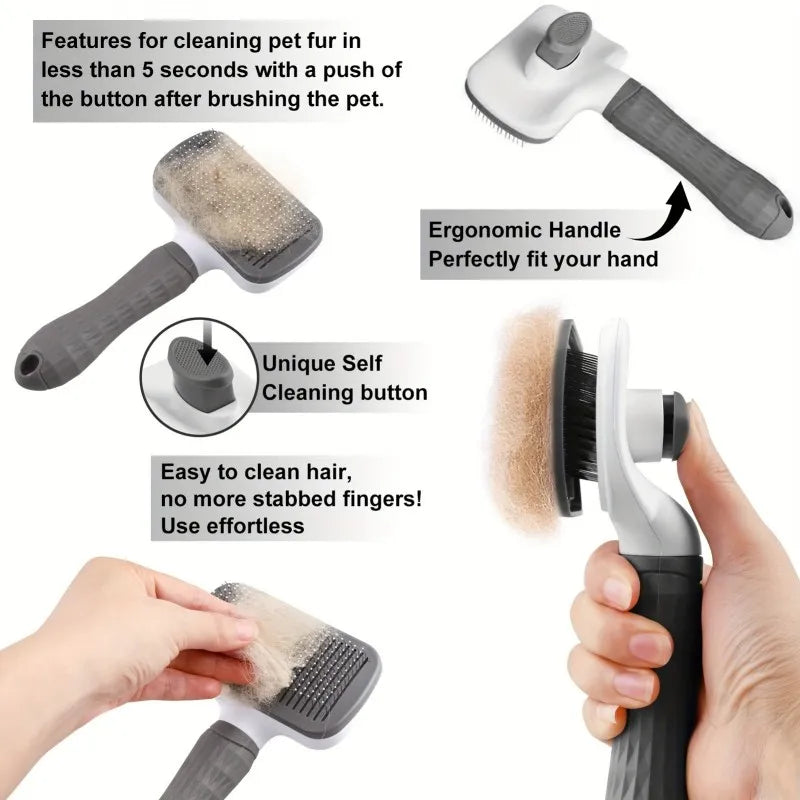 Self-Cleaning Slicker Brush for Dogs & Cats