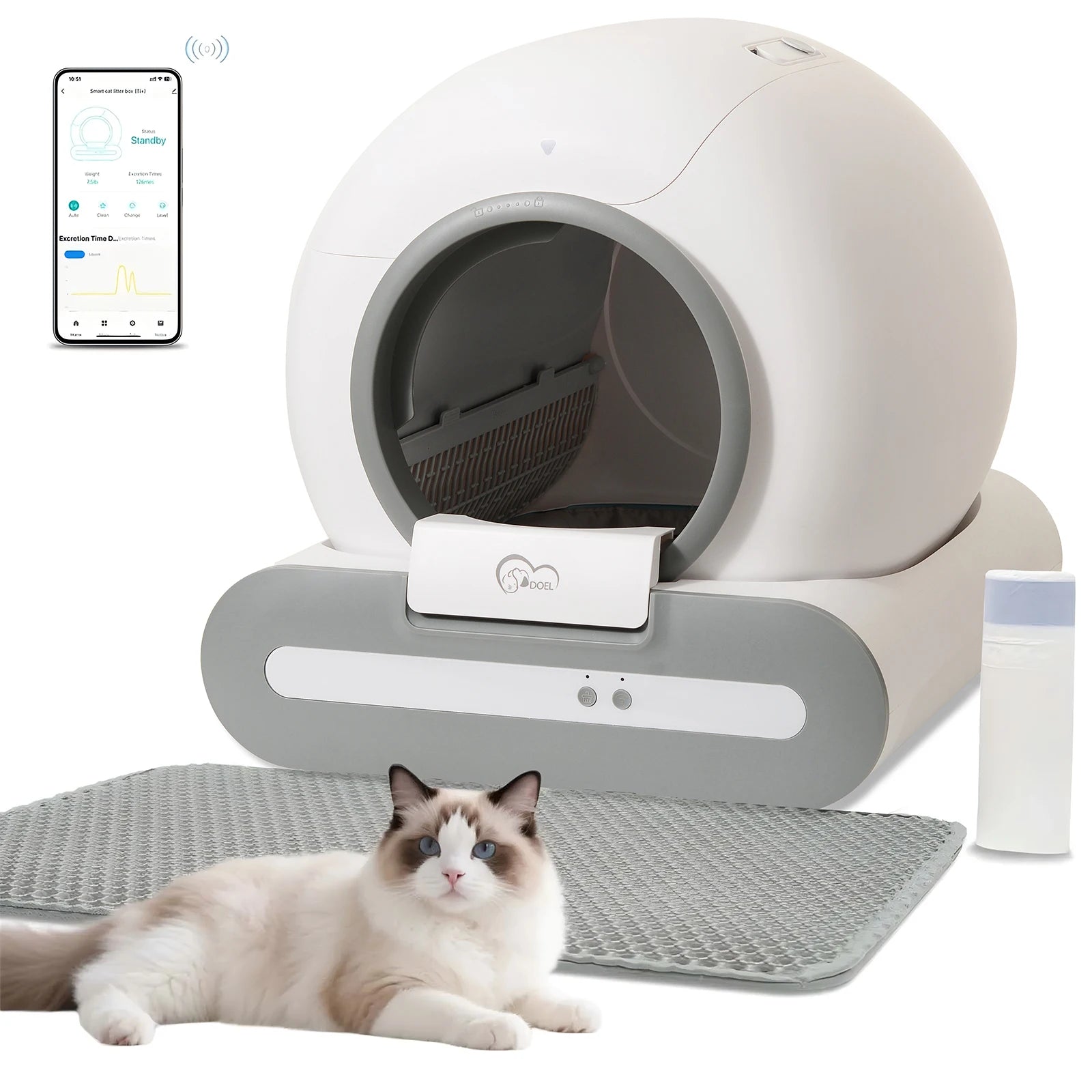 Self-Cleaning Cat Litter Box with App & WiFi