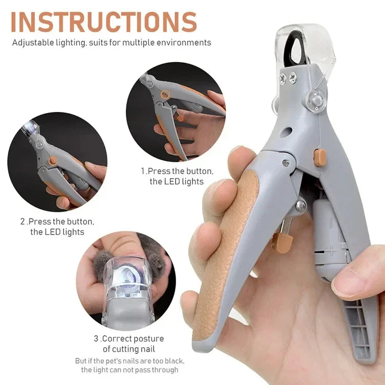 LED Pet Nail Clippers for Dogs & Cats