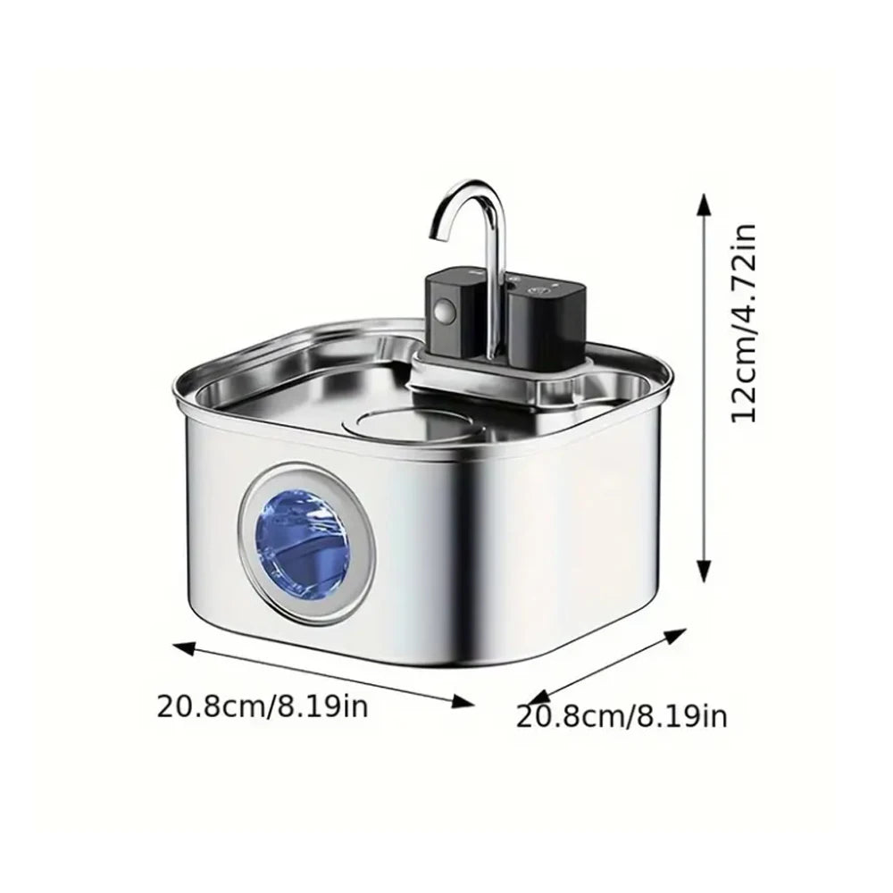 Rechargeable Stainless Steel Wireless Cat Water Fountain