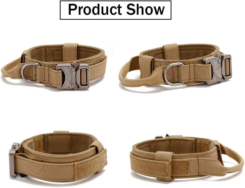 Heavy-Duty Tactical Dog Collar with Control Handle