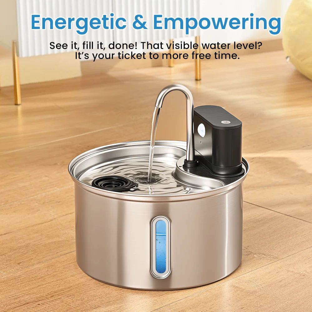 Stainless Steel Wireless Cat Water Fountain