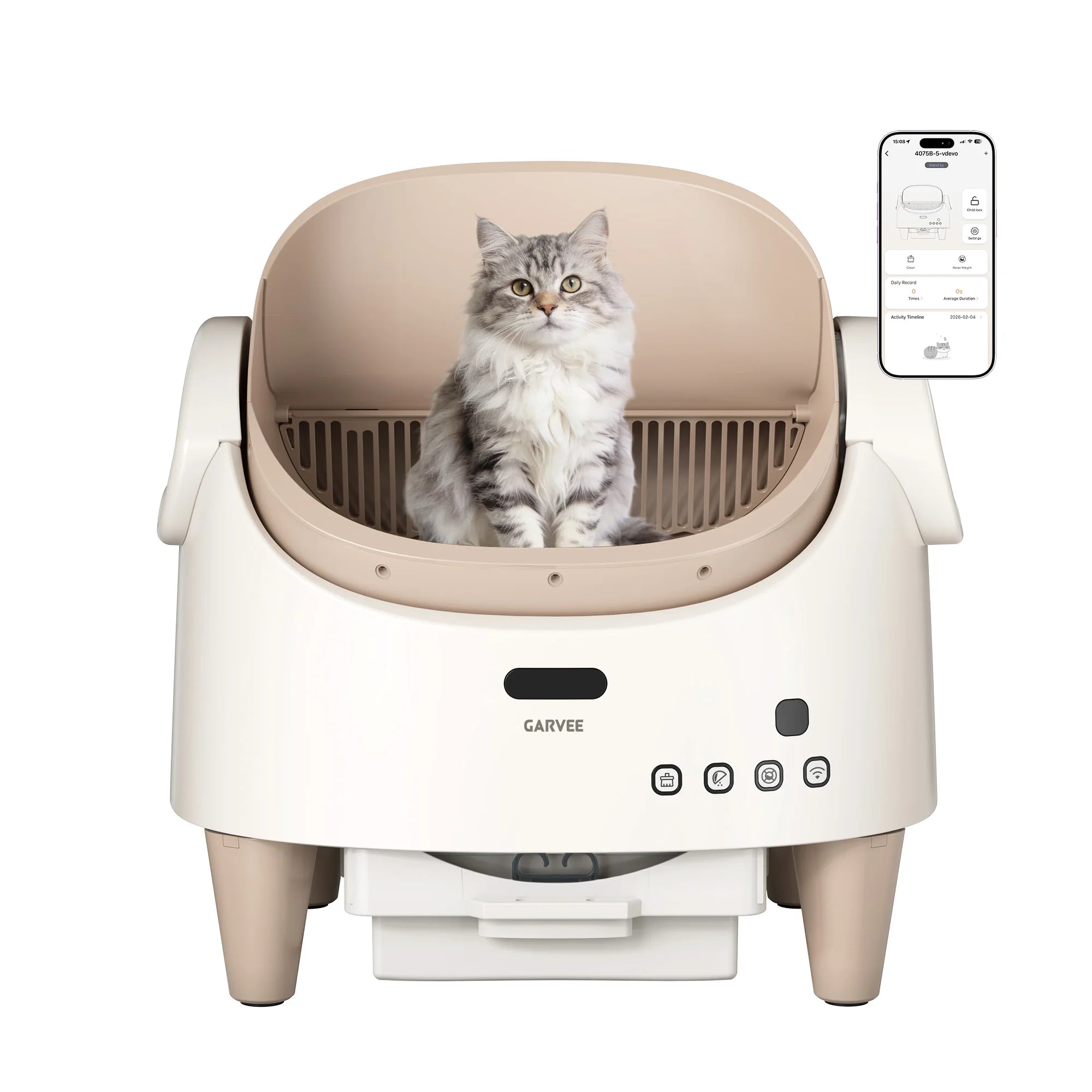 APP Controlled & Odor-Free Self-Cleaning Smart Litter Box
