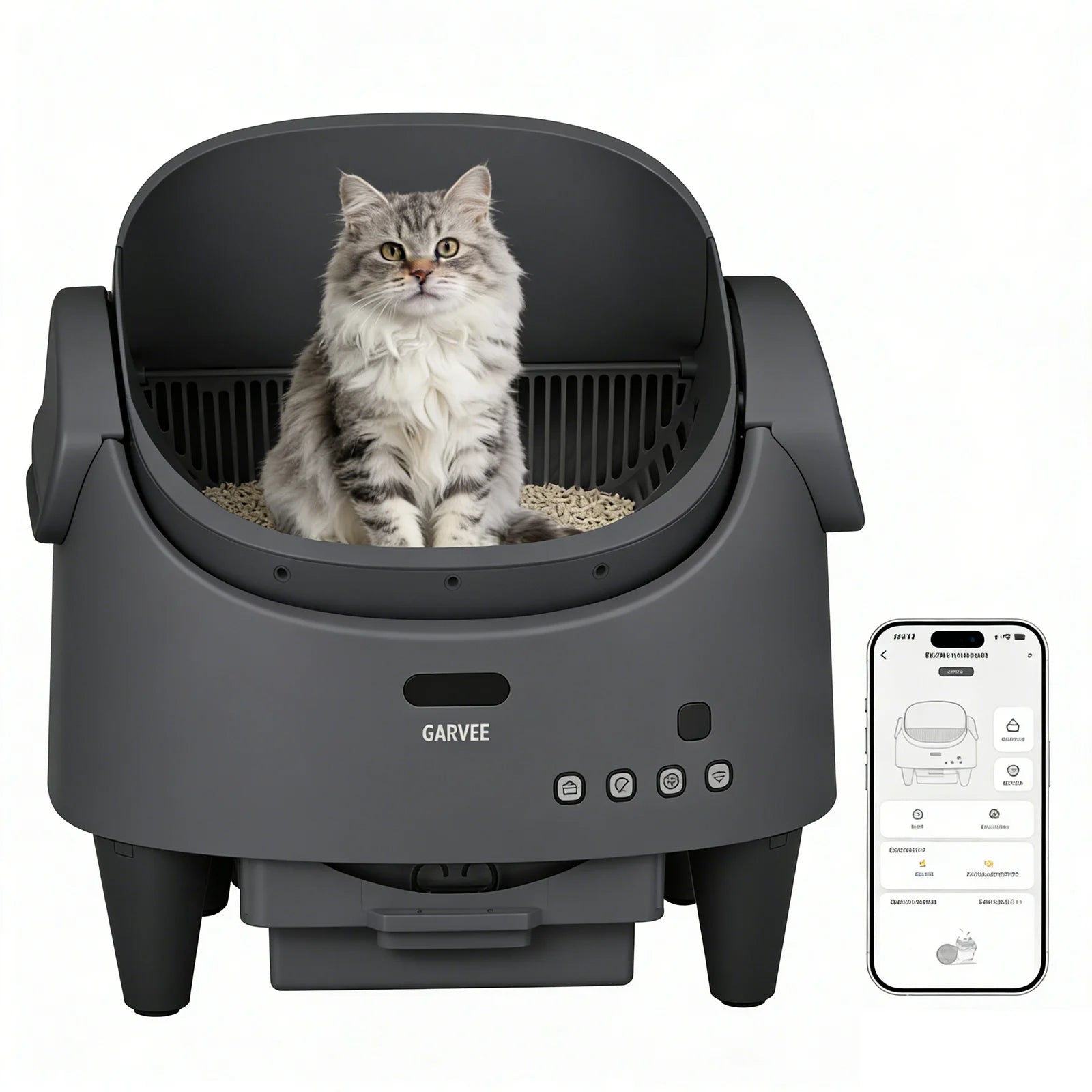 APP Controlled & Odor-Free Self-Cleaning Smart Litter Box