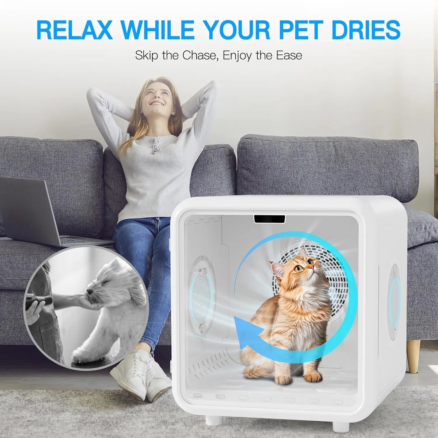 Quiet Pet Dryer Box for Cats & Small Dogs