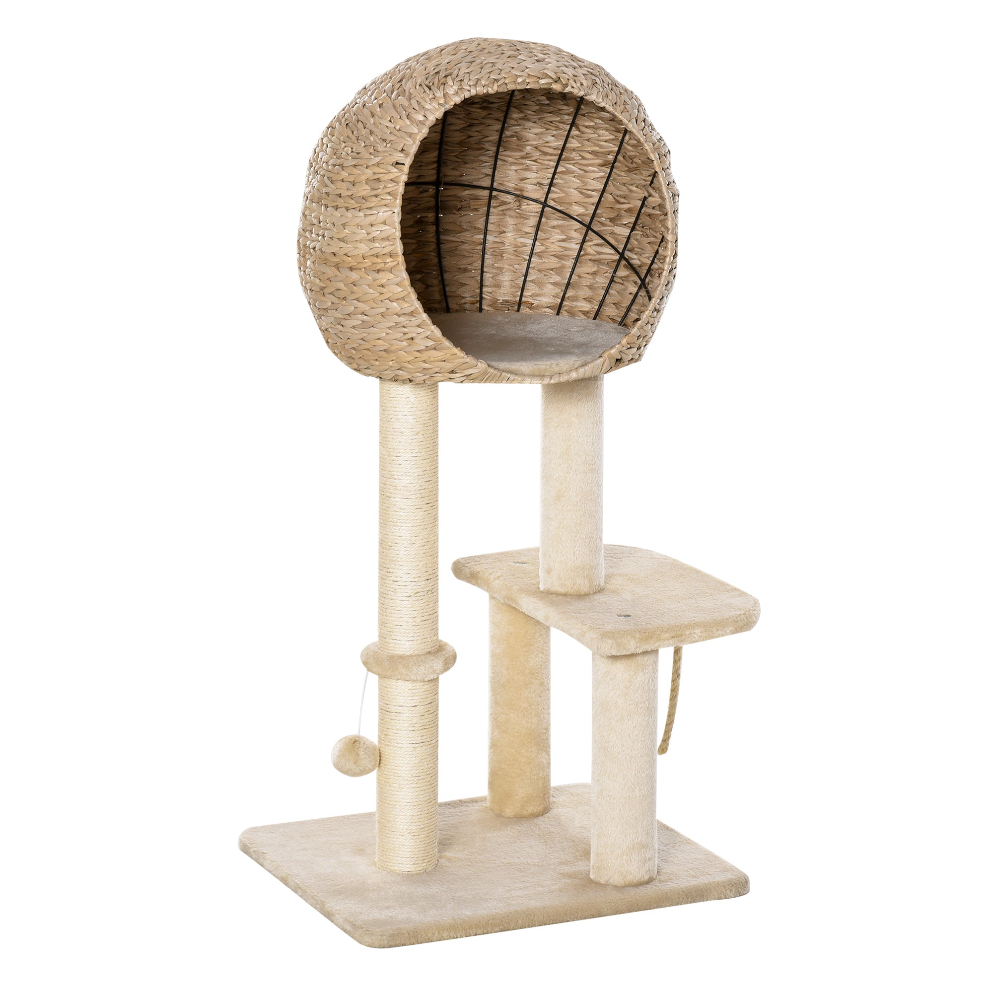 Cat Tree with Sisal Scratching Post & Cattail Fluff Condo