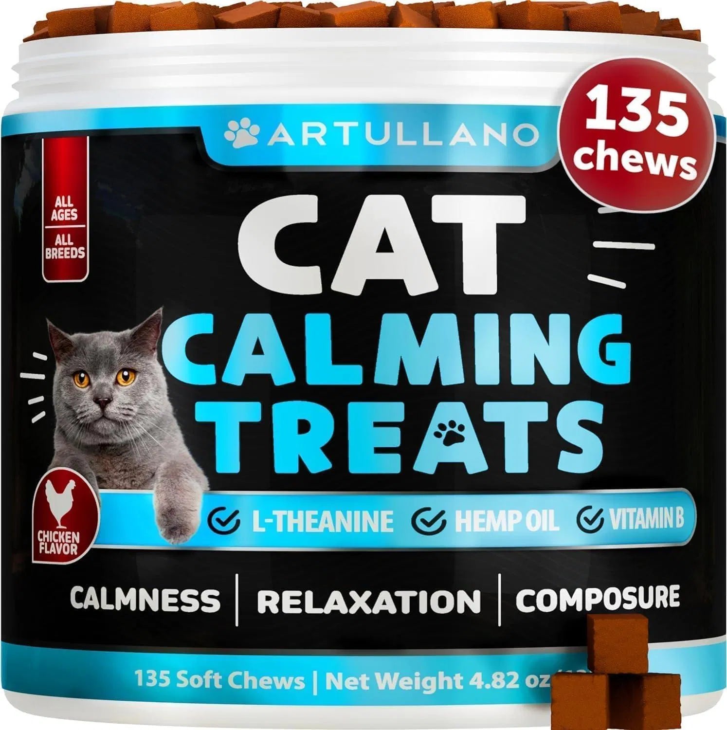 Calming Hemp Cat Treats for Stress & Anxiety Relief