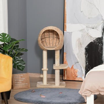 Cat Tree with Sisal Scratching Post & Cattail Fluff Condo