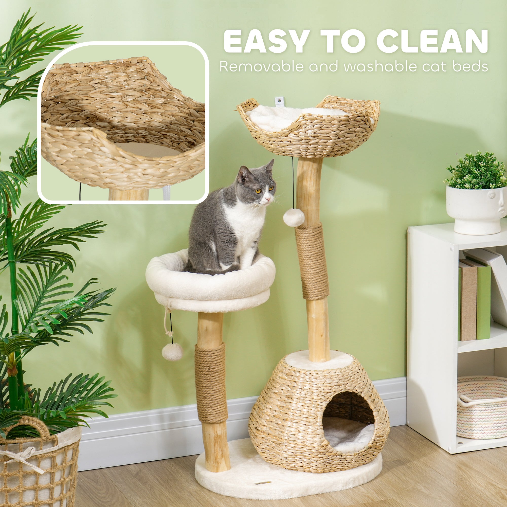 Natural Wood Cat Tree