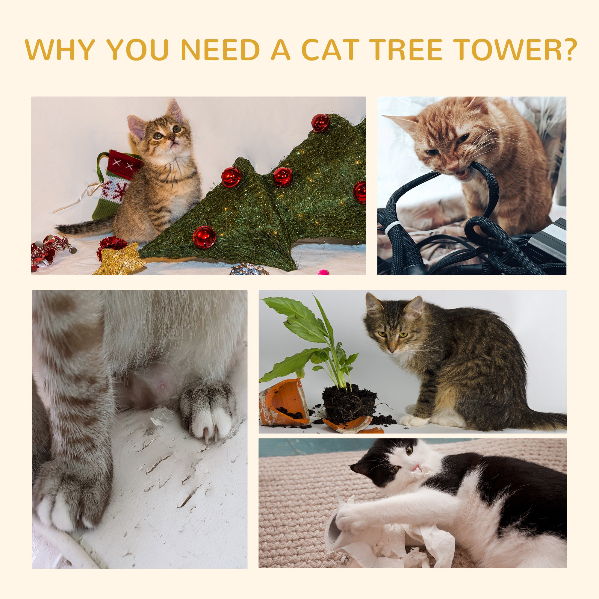 Floor-to-Ceiling Cat Tree with Sisal Scratching Posts