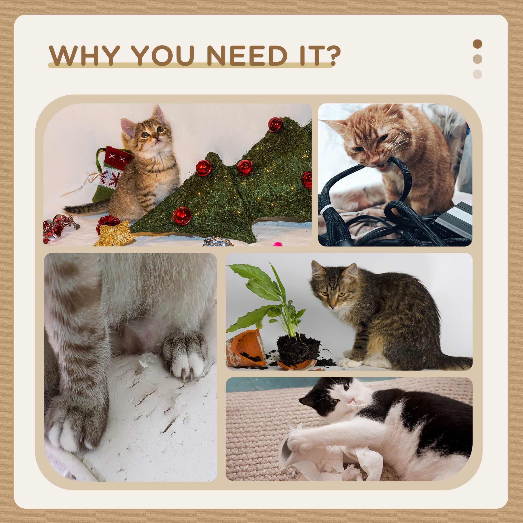 Cat Tree for Indoor Cats w/ Scratching Posts