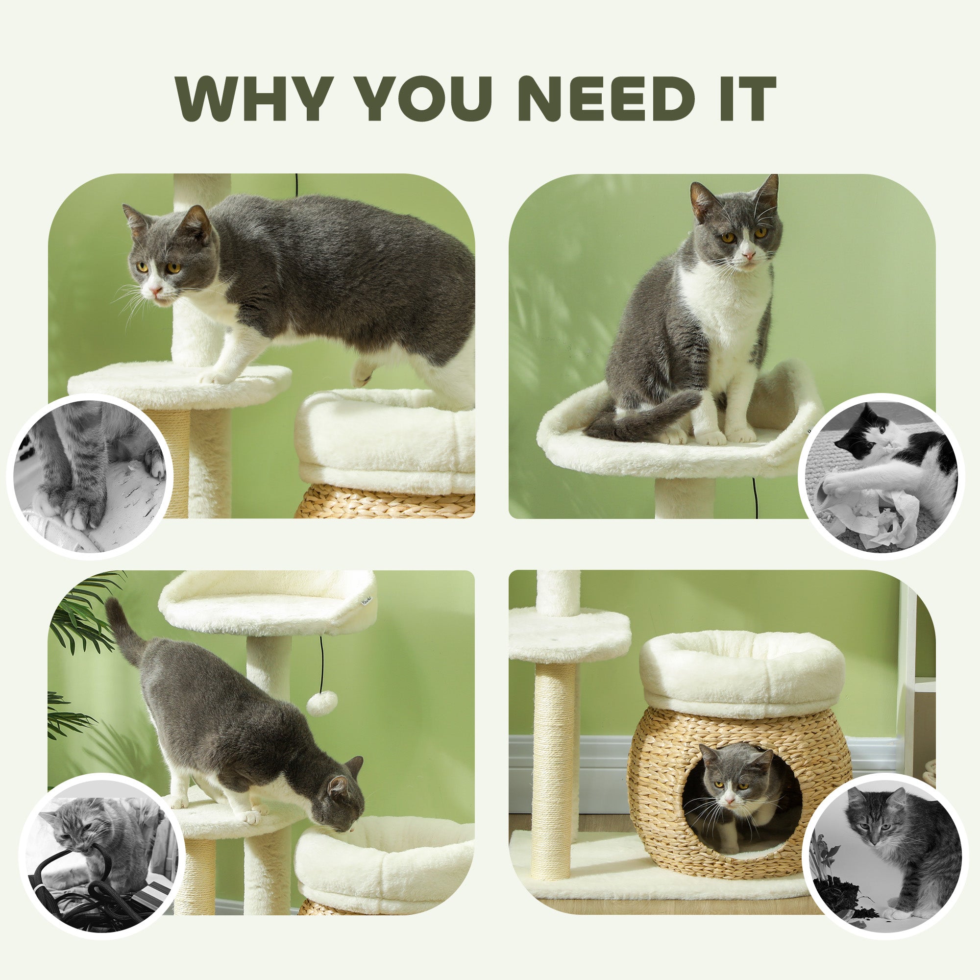 Cat Tree Tower with Scratching Posts