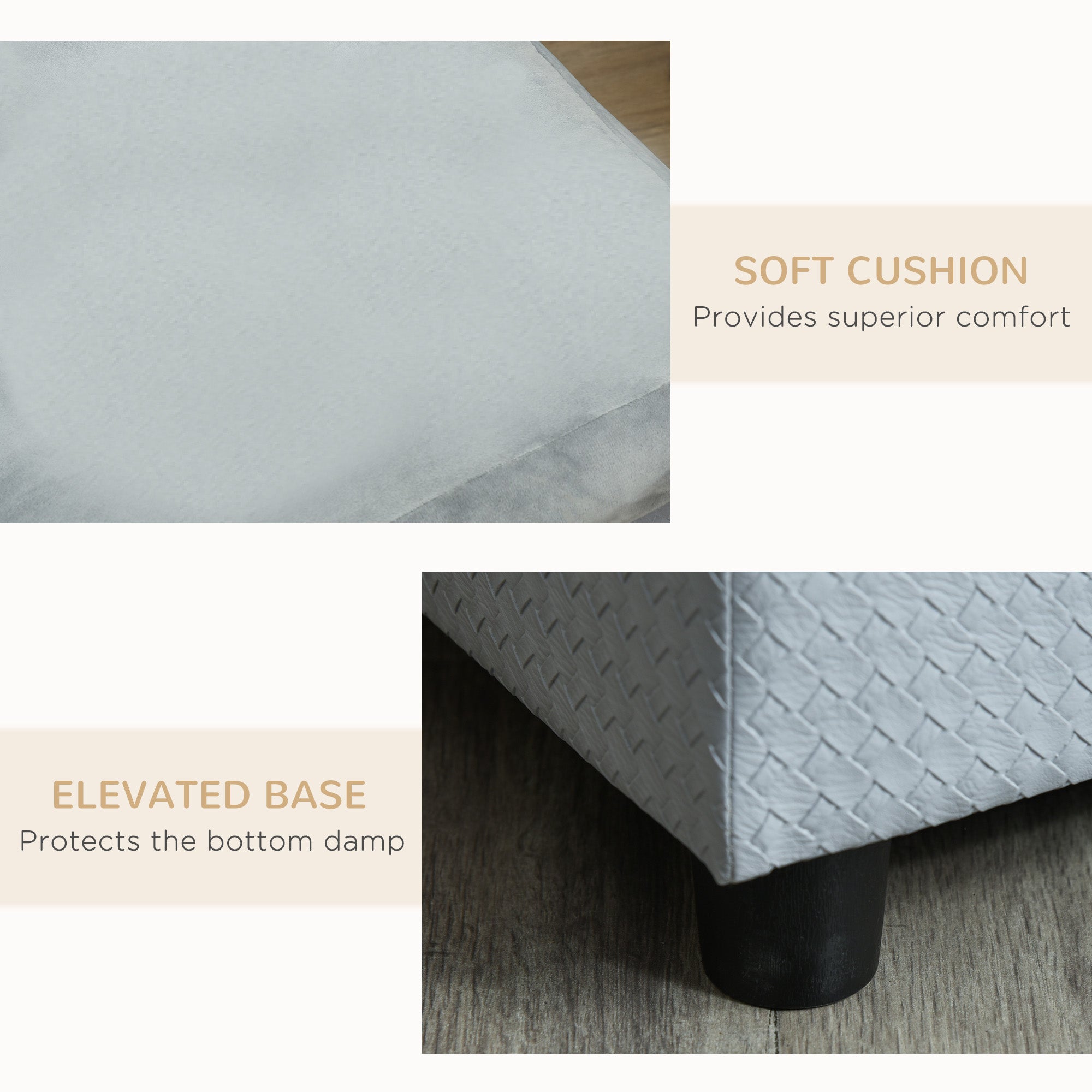 Luxury Gray Dog Sofa Bed with Hidden Storage