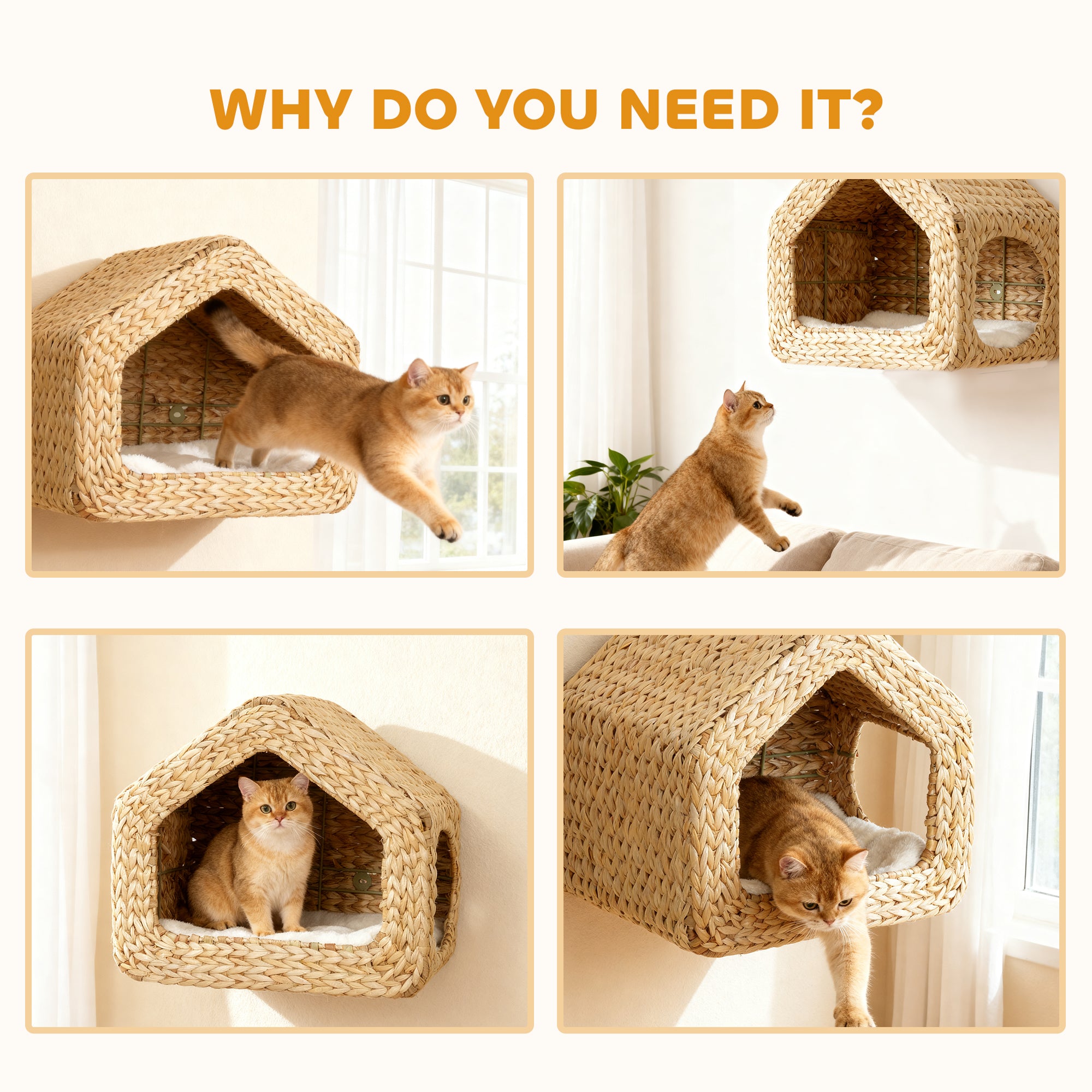 PawHut Wall Mounted Cat House
