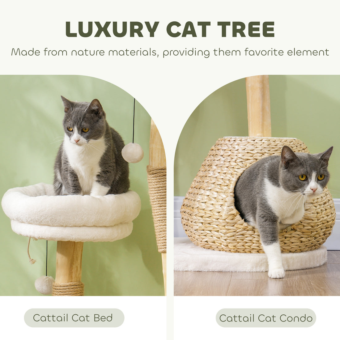 Natural Wood Cat Tree