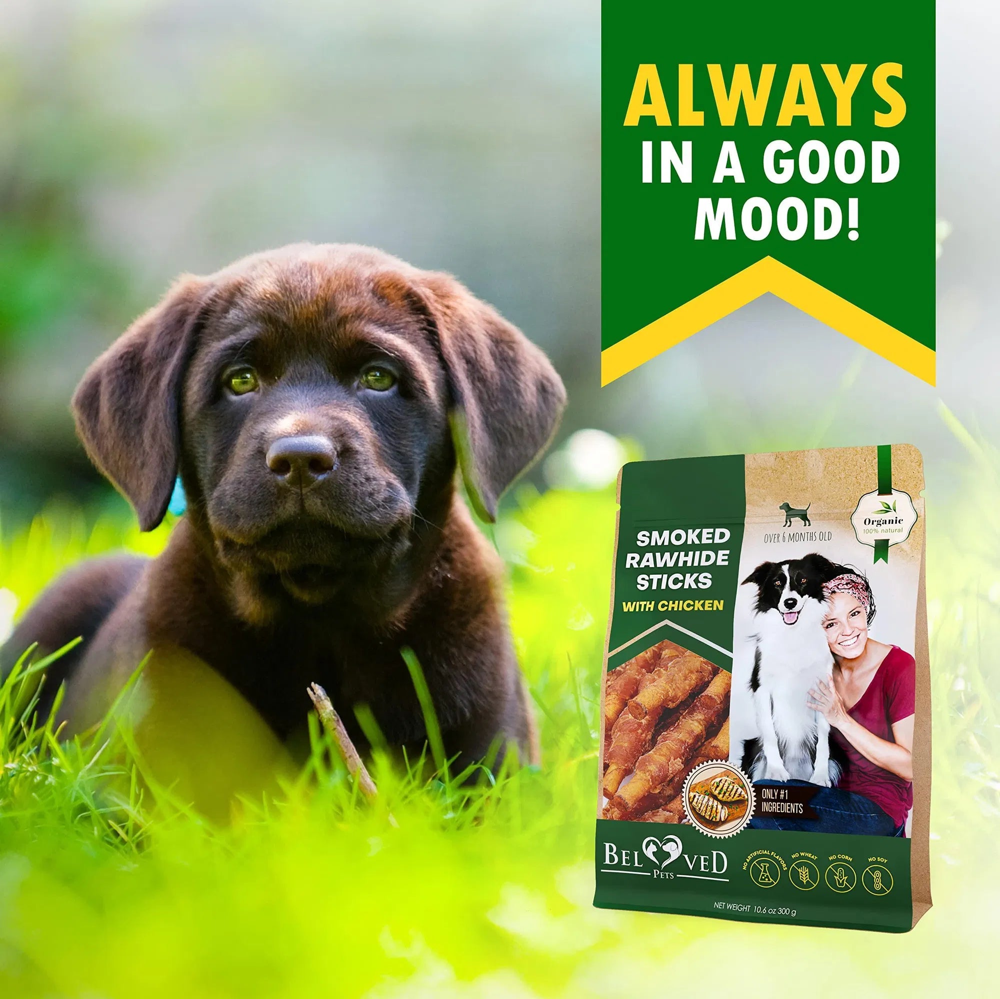 Smoked Rawhide Sticks with Chicken