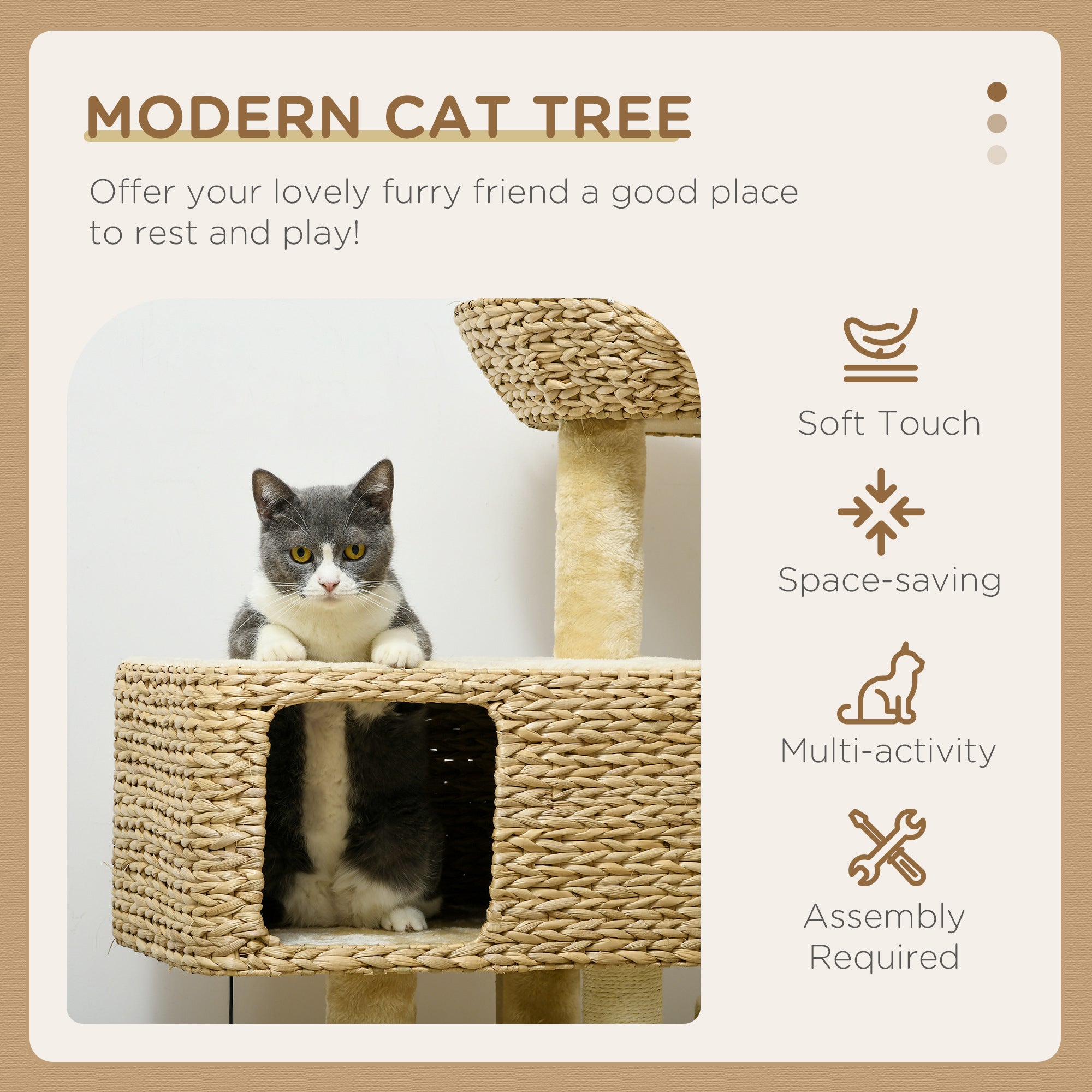 Cat Tree for Indoor Cats w/ Scratching Posts